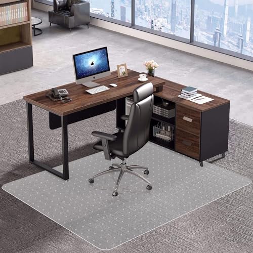 Amyracel Extra Large Office Chair Mat for Low Pile Carpeted Floors - 46" x 60" Clear Desk Chair Floot Mat for Home & Offices, Easy Glide Plastic Floor Mat for Office Chair On Carpet