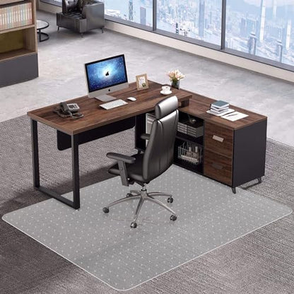 Amyracel Extra Large Office Chair Mat for Low Pile Carpeted Floors - 46" x 60" Clear Desk Chair Floot Mat for Home & Offices, Easy Glide Plastic Floor Mat for Office Chair On Carpet