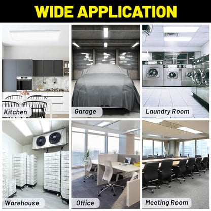 1x4 Led Flat Panel Light Surface Mount 2-Pack, 40W/4980LM, 5CCT 3000K/3800K/4500K/5200K/6000K Selectable, Flush Mount Ceiling Light for Kitchen, Garage, Hallway, Office, ETL - color: White, size: 1ft. X 4ft. (2-pack)