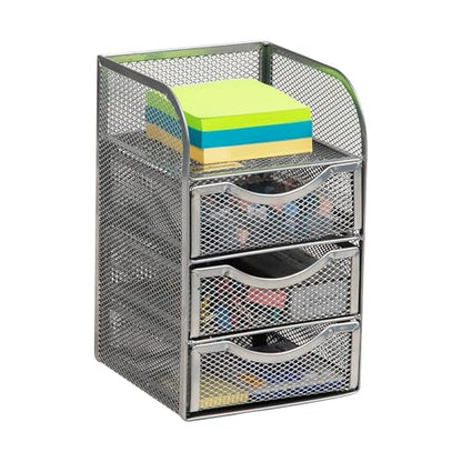 Mind Reader Desktop Accessory Storage, Paper Binder Clip Basket, Workspace, Office, Metal Mesh, 4.75"L x 5"W x 8"H, Silver - color: Silver