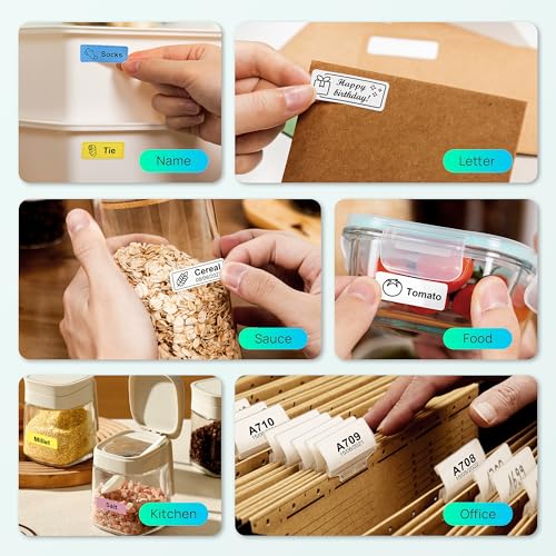 Nelko 2.0 P21 Label Maker, Bluetooth Label Makers, Wireless Mini Label Maker Machine with Tapes, Inkless Portable Label Maker, Multiple Templates for Home, Kitchen, School, Office Organization, White