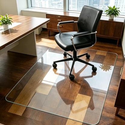 Clear Chair Mat for Hard Floors, 36 x 48 PVC Desk Mat | Clear PVC chair mat protects hard floors from rolling chair casters; suitable for hardwood, tile, laminate and vinyl