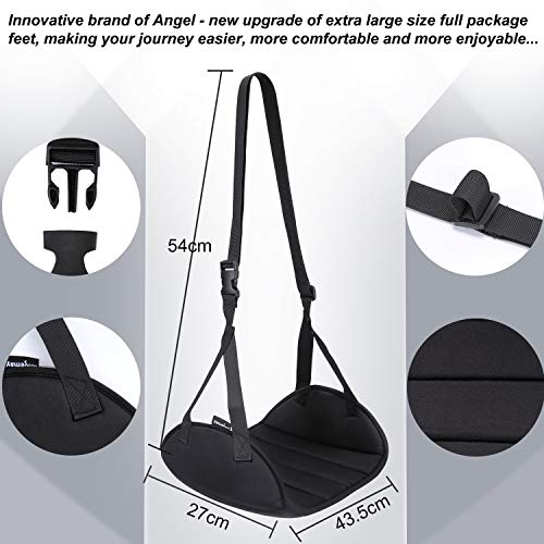 Upgraded Airplane Foot Rest (Premium Memory Foam) - Thickened Super-Size Airplane Foot Hammock to Relax Your Feet - Perfect Airplane Travel Essentials for Long Flight Plane (Extra Large)
