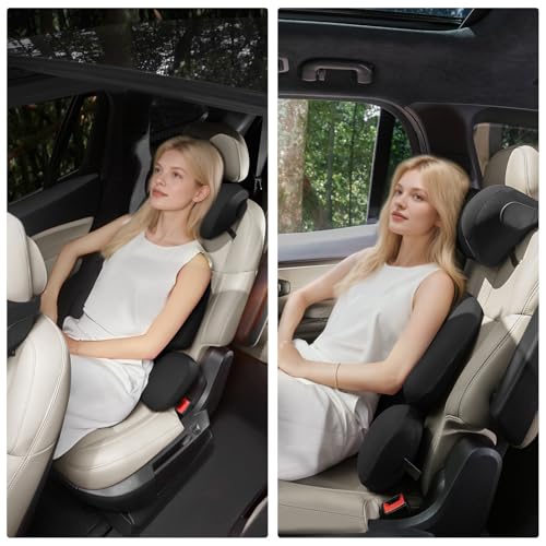 BEBAS Ergonomic Car Headrest Pillow, Memory Foam Neck Support, Black - color: Black