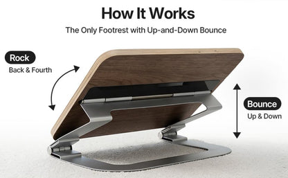 Under Desk Footrest for Active Sitting – Motion Rocking Foot Rest to Bounce & Fidget While You Work – Ergonomic Wooden Desk Foot Rest for Circulation & Focus – Hopper - color: Walnut