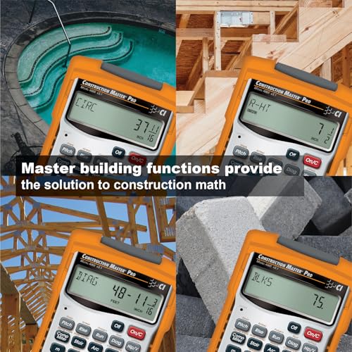 Calculated Industries 4065 Construction Master Pro Advanced Construction Math Feet-inch-Fraction Calculator for Contractors, Estimators, Builders, Framers, Remodelers, Renovators and Carpenters | Advanced Construction Math, Feet-Inch-Fractions, For Contra