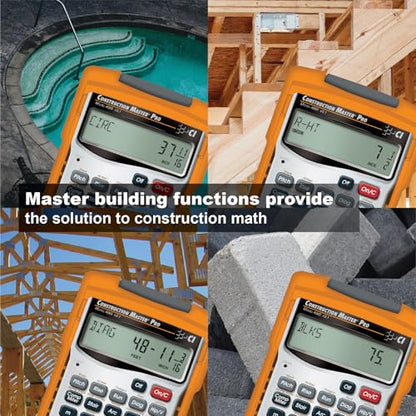 Calculated Industries 4065 Construction Master Pro Advanced Construction Math Feet-inch-Fraction Calculator for Contractors, Estimators, Builders, Framers, Remodelers, Renovators and Carpenters | Advanced Construction Math, Feet-Inch-Fractions, For Contra