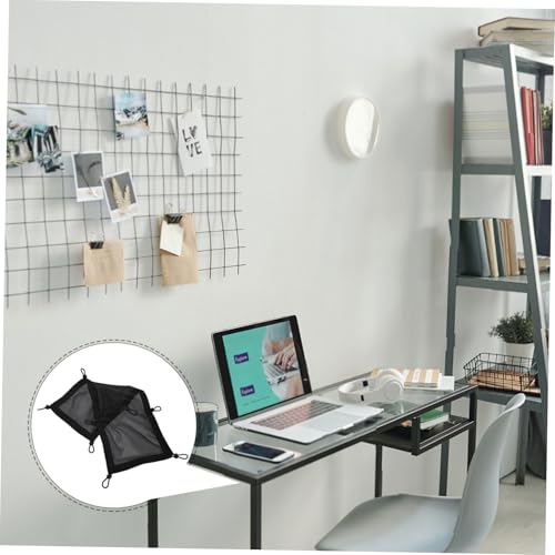 VILLCASE 1set Desk Wire Management Net Bag Table Bottom Socket Storage Mesh Cable Organizer for Under Desk