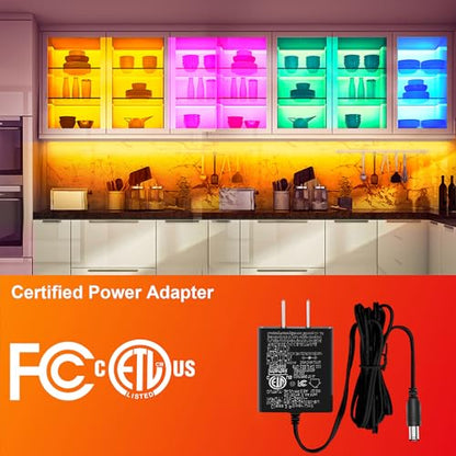 maylit 6 PCS RGB Under Cabinet Lights with App and Remote Control - size: 9.8FT without Motion Sensor
