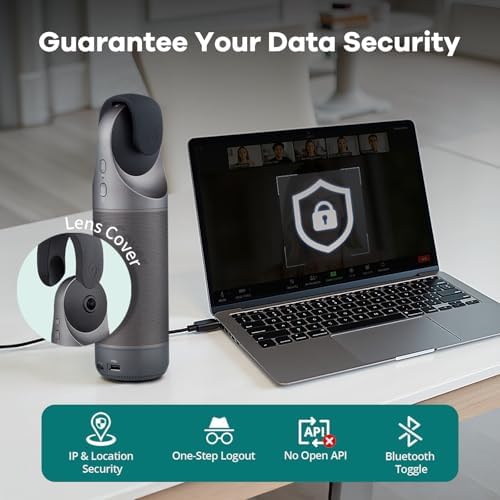 KanDao Meeting Pro 360-degree Video Conference Camera with Microphones and Speakers, AI Tracking, Smart Zooming, Automatic Focus, 4-in-one Standalone Meeting Room Camera System, Wi-fi/HDMI/USB - color: Black