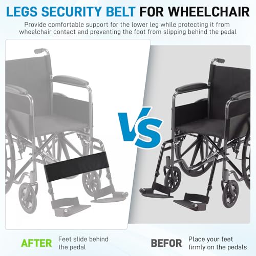 Upgrade Wheelchair Foot Rest Hammock with Calf Strap - Adjustable Height Anti-Slip Anti-Squeeze Leg Support Sling with Rigid Base Seat Belt for Wheelchair, Rollator, Walker Footrest - size: With Calf Strap
