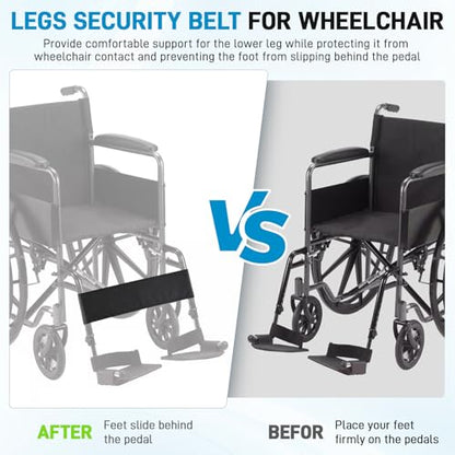 Upgrade Wheelchair Foot Rest Hammock with Calf Strap - Adjustable Height Anti-Slip Anti-Squeeze Leg Support Sling with Rigid Base Seat Belt for Wheelchair, Rollator, Walker Footrest - size: With Calf Strap