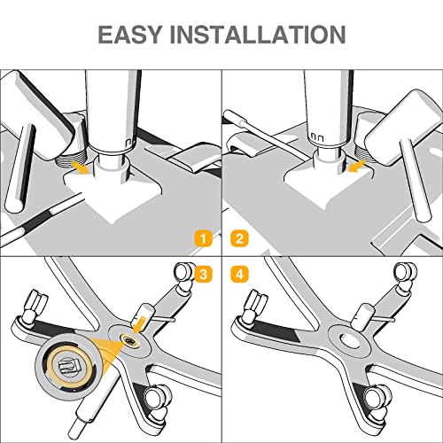 HOSALI Office Chair Cylinder Replacement, Heavy-Duty Office Chair Replacement Parts Gas Lift Cylinder, Highest End Class 4 Hydraulic Pneumatic Shock Piston, Universal Size Fits Most Chairs - size: 5.5-silver