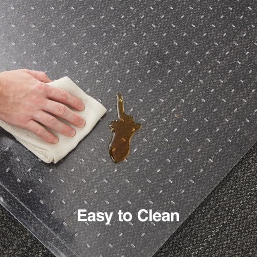Staples Office Chair Mat, Clear Floor Mats, Medium-Pile Carpets, 60 x 46 Inch, Smooth Glide - size: 46'' x 60'', style: Medium-Pile