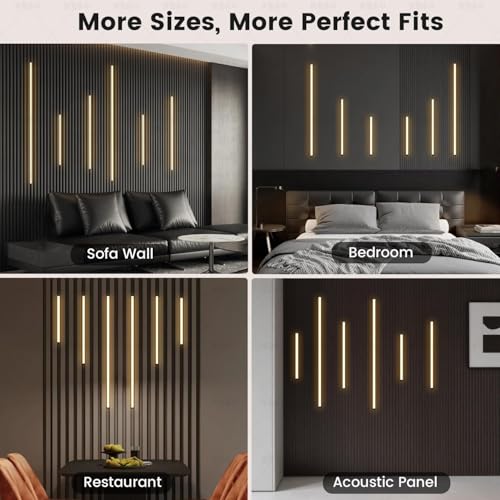 6-Lights LED Recessed Lighting Wall Panel Lights,Self-Adhesive Wood Slat Wall Panel Strip Light,4000K Touchable Switch Dimmable LED Aluminum Channel lamp,Under Cabinet Light(39in+31.5in+23.6in) - color: 6-Lights