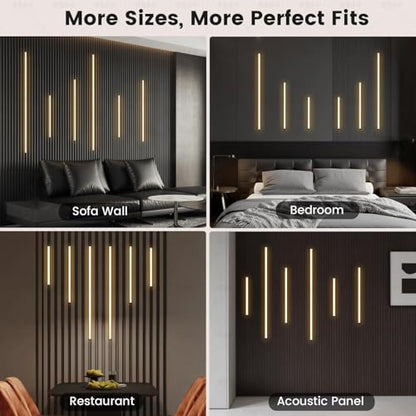 6-Lights LED Recessed Lighting Wall Panel Lights,Self-Adhesive Wood Slat Wall Panel Strip Light,4000K Touchable Switch Dimmable LED Aluminum Channel lamp,Under Cabinet Light(39in+31.5in+23.6in) - color: 6-Lights