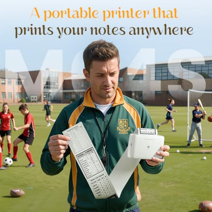 Phomemo M04S 300DPI Portable Thermal Printer, Support 2/3/4 inch Printing - color: White