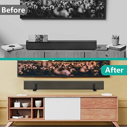 WALI Center Channel Speaker Wall Mount, Universal Soundbar Wall Mount Bracket Hold up to 30 lbs, Arms Extend Adjustment from 7 to 11.5 inch (SLK201), Black - size: 7 to 11.5 inch