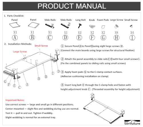 Keyboard Tray Under Desk - Full Metal Slide Out Holder, Rust-Resistant & Scratch-Proof, 26x13" Tray, Double C-Clamps for L Shape/Regular Desks, Standing/Sitting Workstation(Black-A) - color: Black