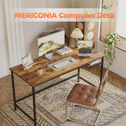 Mericonia 48x24 Inch Computer Desk, 0.6" Thick Small Office Table - color: Brown, size: 48",0.6"T