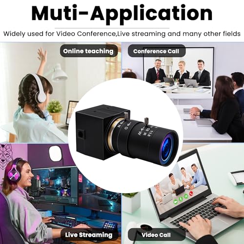 4K USB Camera, Ultra HD 2160P Webcam | 5-50mm 10X Optical Zoom Lens, Plug and Play for Video Conference, Compatible with Windows/macOS/Linux/Raspberry Pi - size: 5-50mm Varifocal Lens