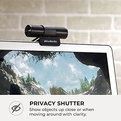 AVerMedia Live Streamer Cam 313 - Full HD 1080P Webcam with Privacy Shutter, Dual Microphone, 360 Degree Swivel for Video Conference - NDAA Compliant (PW313) - style: 1080p30 Fixed Focus