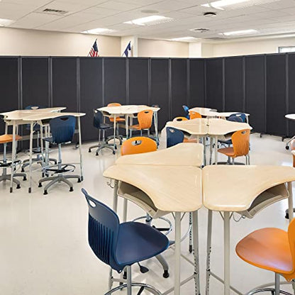 Room Partition, 12'7"L* 6'7"H,6 Panel,Black - color: Black, size: 151"(L)*78.7"(H)