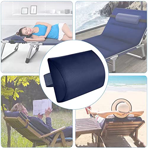 Zero Gravity Chair Set of 2 Replacement Pillow Headrest with Elastic Band, Universal Soft Removable Padded Cushion Head Pillow for Zero Gravity Lounge Chair, Folding Patio Lawn Recliner Chairs, Blue - color: Blue, size: 2 Pack