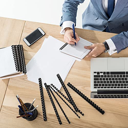 Yunsailing 150 Pack Plastic Binding Combs Plastic Binder Comb Ring 19 Ring Binding Spines Letter Size Spiral coils for Notebook Calendar(1/4 5/16 3/8 1/2 5/8 3/4 in,Black) - color: Black, size: 1/4 5/16 3/8 1/2 5/8 3/4 In