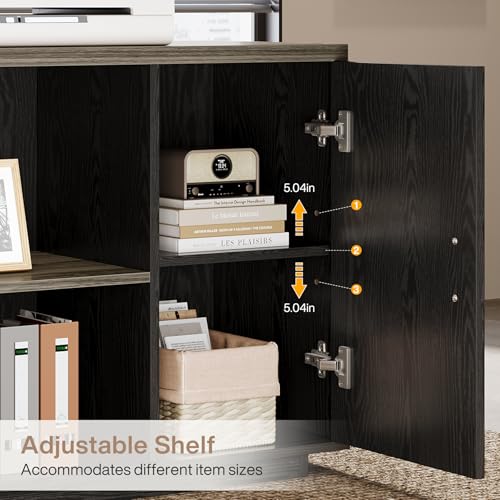 Tribesigns 85.8-Inch L-Shaped Executive Desk, Grey & Black - color: Grey & Black