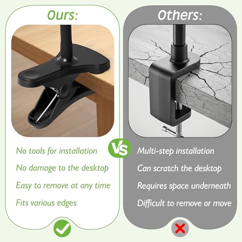 Desk Lamps for Home Office,Small LED Reading Lamp,5000K Eye-Care Desk Light | Clip On Desks Lamps for College Dorm, Kids Desk, Bed Headboard, Flexible Gooseneck, Compact Small Table Lamp - color: Matte Black