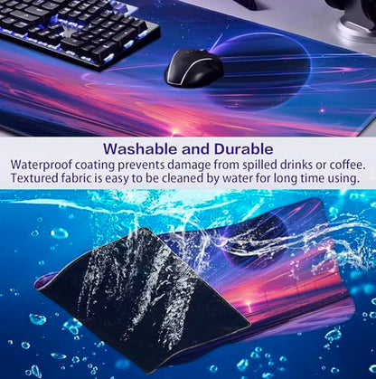Space Landscape Computer Mouse Pad, XXL Laptop Gaming Mouse Keyboard Pad | Large Extended Mouse Pad; Full Desk Coverage; Waterproof Coating; Stable Anti-Slide Base For Gaming, Office, Study Daily Use - color: Anime Landscape