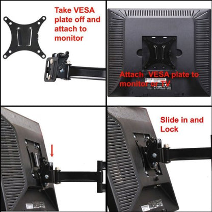 VideoSecu TV Wall Mount Articulating Arm Tilt Swivel Bracket for Most 19-39" TV Monitor Display VESA 100X100 75X75 up to 33LBS ML15B A28