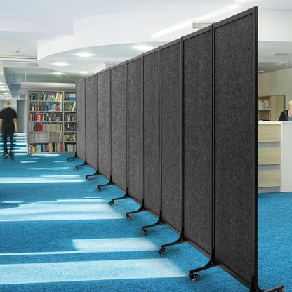 Room Partition 2.0 Upgrade Version, 8'2"L* 6'7"H,4 Panel,Dark Grey - color: Dark Grey, size: 4