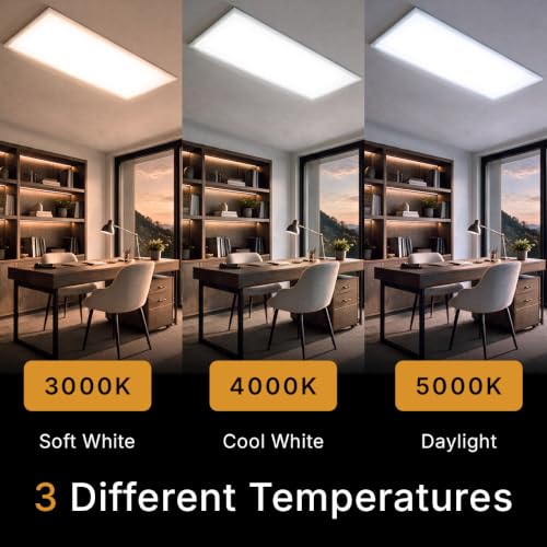 UltraLux 2x4 Surface Mount Slim LED Panel Dimmable 3CCT Brushed Nickel 1Pk - color: Brushed Nickel, size: 2X4 (1 Pack)