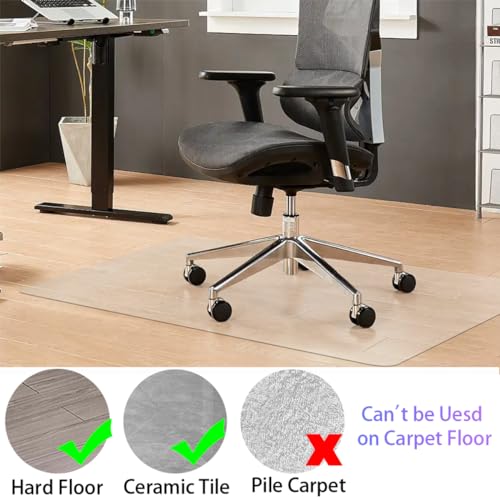 Clear Chair mat for Hardwood Floor 36 x 55 inches Transparent Floor Mats Wood/Tile Protection Mat for Office & Home (36" X 55" Rectangle)