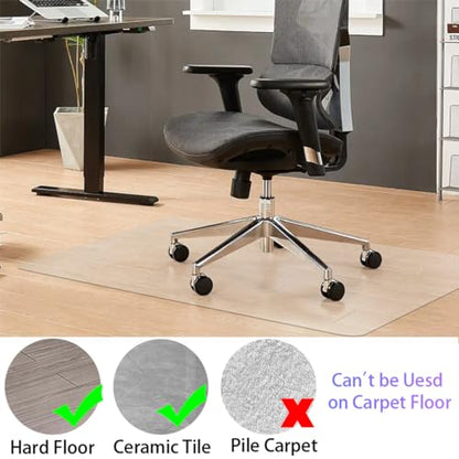 Clear Chair mat for Hardwood Floor 36 x 55 inches Transparent Floor Mats Wood/Tile Protection Mat for Office & Home (36" X 55" Rectangle)
