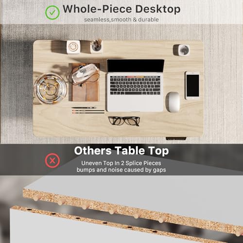JOY worker Small Electric Standing Desk, 35" Whole Piece Height Adjustable - color: Light Walnut, size: 35" * 20"