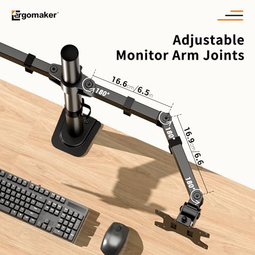 Dual Monitor Mount, Height Adjustable Swivel for 13-27" Screens | Monitor Stand with Steel Frame Supports Up To 22 Lbs; Includes C-Clamp Mount and Adjustable Tilt/Rotation For Optimal Viewing - size: Dual Up to 27"