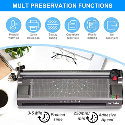 Lamtetur A3 Thermal Laminator Machine with 70 Letter Size Laminating Sheets | 11X17 Laminating Machine For Office Home School Teacher,13 inch Hot&Cold Lamination 3-5Mil With Paper Cutter,Corner Rounder