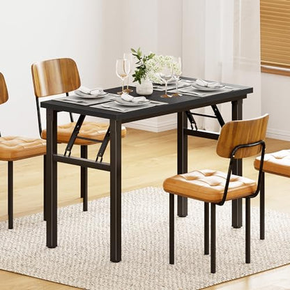 DlandHome 31.5 Inch Small Folding Computer Desk for Home Office, Black - color: Black + Black, size: 31.5 Inches