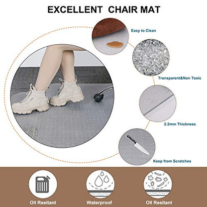 New Chair Mat for Carpet Floor Low Pile Office and Home Use Thick and Sturdy Transparent Desk Chair mat for Carpets Size 36" X 48" with Lip