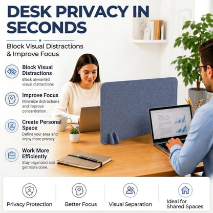 Desk Privacy Divider [6-Pack] 24" x 16" Freestanding Felt Panel - size: 6-Pack