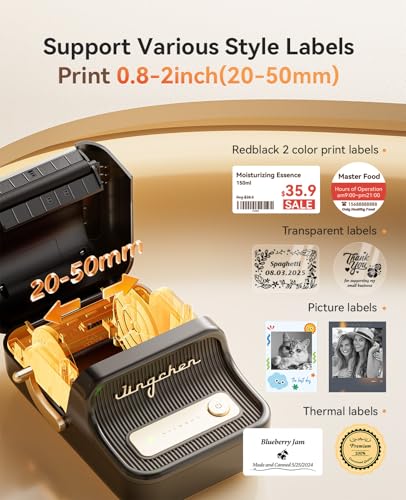 NIIMBOT Label Maker, B21 Pro 300DPI HD Sticker Printer for Photos, Black | Red&Black Dual-Color Printer, Bluetooth Sticker Maker for Notes, Study Graphics, Memo Maker, Come with 2'' x 1.2'' Label Roll - color: Black