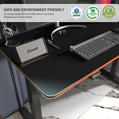 Monomi Electric Standing Desk 48”x24”, Height Adjustable Desk with Wheels - color: Black, size: 48