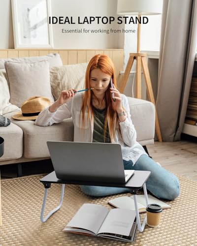 Ruxury Foldable Lap Desk Laptop Stand Bed Desk Table Tray, Breakfast Serving Tray, Portable & Lightweight Mini Table, Lap Tablet Desk for Sofa Couch Floor - Black - color: Black