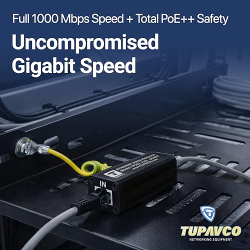 Ethernet Surge Protector - PoE++ Gigabit - Tupavco TP202