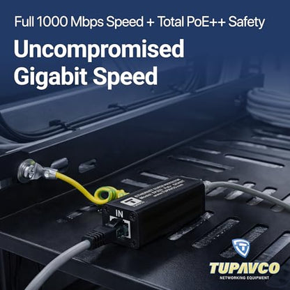 Ethernet Surge Protector - PoE++ Gigabit - Tupavco TP202