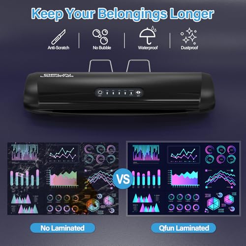 Qfun 3-10 Mil Commercial 13 Inch Laminator Machine with Laminating Sheets