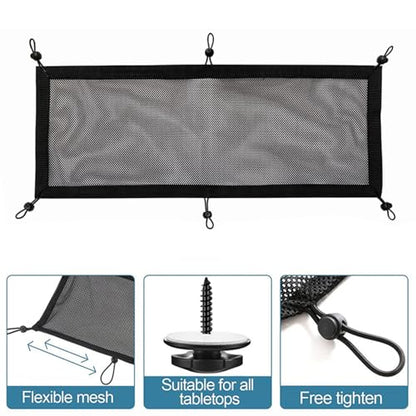 Cable Management Net Under Desk, Privacy Mesh Cable Manager, Workstation Wire Organizer, Flexible Under Desk Cord Management for Home, Office, 27×10 Inches, Black